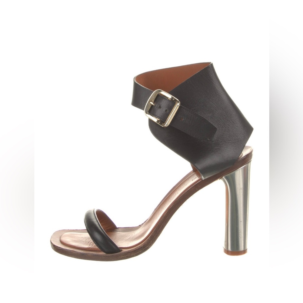 Celine leather chrome heels